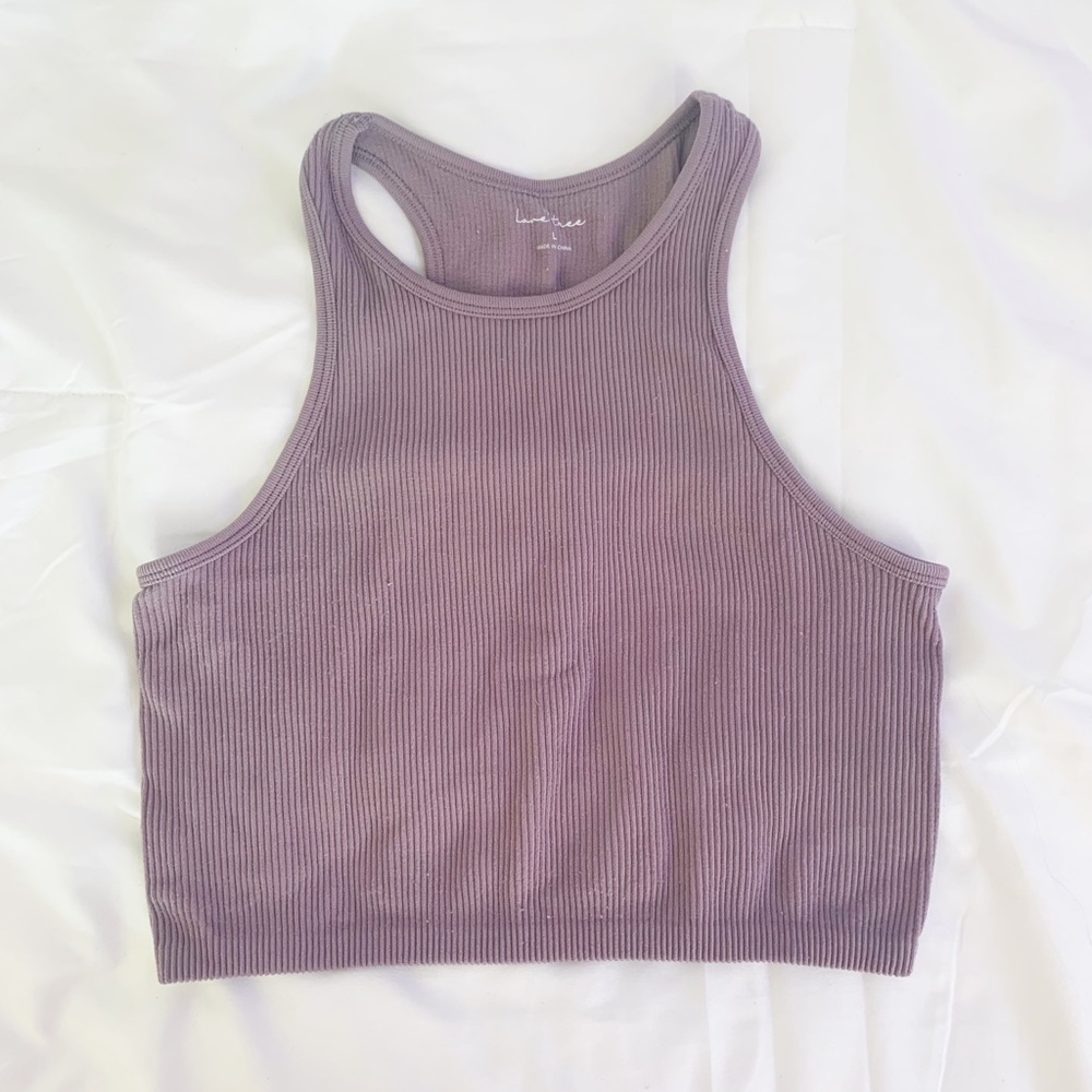 mauve love tree tank top